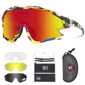 Queshark Polarize Anti-UV Outdoor 4 Lens Ultra Hafif Spor Motorsiklet Bisiklet Güneş Gözlüğü - 7