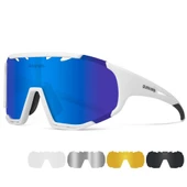 Queshark Polarize Anti-UV Outdoor 5 Lens Ultra Hafif Spor Motorsiklet Bisiklet Kayak Güneş Gözlüğü - 8