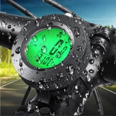 Kablosuz Bisiklet Km Hız Göstergesi Sayacı Su Geçirmez LCD 4 Renk Yuvarlak Ekranlı Led Kilometre Saati - 4