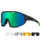 Queshark Polarize Anti-UV Outdoor 5 Lens Ultra Hafif Spor Motorsiklet Bisiklet Kayak Güneş Gözlüğü - 5