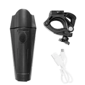 T6 Led 300 Lümen 4 Modlu Su Geçirmez USB Şarjlı Ön Arka Bisiklet Farı Işığı 1300 mAh - 4