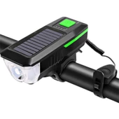 T6 Led Solar Güneş Enerjili Kornalı Powerbankli Su geçirmez USB Şarjlı Bisiklet Farı 3 Modlu - 3