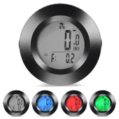 Kablosuz Bisiklet Km Hız Göstergesi Sayacı Su Geçirmez LCD 4 Renk Yuvarlak Ekranlı Led Kilometre Saati - 2