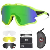 Queshark Polarize Anti-UV Outdoor 4 Lens Ultra Hafif Spor Motorsiklet Bisiklet Güneş Gözlüğü - 8