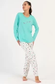 Shopidik  Süprem 0 Yaka Uzun Kol Pijama Takımı - 1