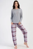 Shopidik  Süprem 0 Yaka Uzun Kol Pijama Takımı - 1