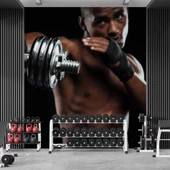Güçlü Erkek Temalı Spor Salonu Duvar Kağıdı Baskı thumbnail 2