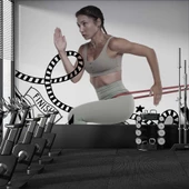 Koşan Kadın Temalı Spor Salonu Duvar Kağıdı Baskı thumbnail 1