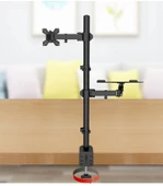 TechTic Ergonomik Çift Kol Monitör Laptop Tutucu 360° Dönen 10-32 Mönitör Tutucu 12-17 Laptop Standı - 5