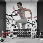 Koşan Kadın Temalı Spor Salonu Duvar Kağıdı Baskı thumbnail 2