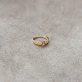 8 Ayar Altın Taşlı Harf Yüzük - 3