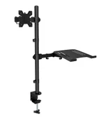 TechTic Ergonomik Çift Kol Monitör Laptop Tutucu 360° Dönen 10-32 Mönitör Tutucu 12-17 Laptop Standı - 2