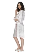 U&ME Bride Stripe Saten Sabahlık Pudra - 2