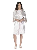 U&ME Bride Stripe Saten Sabahlık Pudra - 1