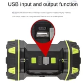 F-262 Yeni Güçlü Çift Taraflı Taşınabilir Spot Ve Işıldak Usb Powerbank Şarjlı Fener - 3