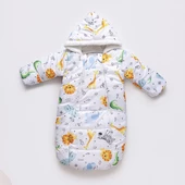 Orman Hayvanlı Figürlü Fermuarlı İçi Pelüş Kışlık Erkek Kız Bebek Kundak Astronot Tulum Kozmonot - 5