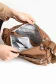 Çok Cepli Hafif Çapraz Askılı Kadın Postacı Çanta Klinkır Kumaş 30*20 Cm Omuz Çantası Su İtici Kumaş - 5