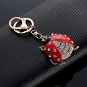 Kristal Taşlı Uğur Böceği Anahtarlık Kırmızı No.2 thumbnail 5