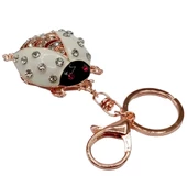 Kristal Taşlı Uğur Böceği Anahtarlık Beyaz No.1 thumbnail 1