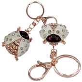 Kristal Taşlı Uğur Böceği Anahtarlık Beyaz No.1 thumbnail 5