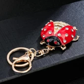 Kristal Taşlı Uğur Böceği Anahtarlık Kırmızı No.2 thumbnail 2