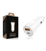 30W USB ve USB-C PD Araba Şarj Cihazı Hızlı Şarj, iPhone ve Android Uyumlu, Çift Çıkışlı - 1
