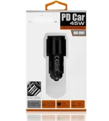 45W PD USB Oto Şarj Kafa Hızlı Şarj Çakmaklık Adaptörü, USB-C ve USB-A Çıkışlı, iPhone ve Android Uyumlu - 3