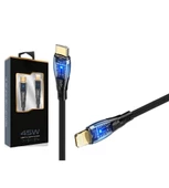 45W USB-C Lightning Işıklı Şeffaf Kablo Hızlı Şarj, Dayanıklı Tasarım, iPhone ve iPad Uyumlu - 1