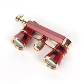 Nefis Işlemeli, Tiyatro / Opera Dürbünü 3x25 Prinç Metal Kaplamalı Retro Kahverengi thumbnail 3