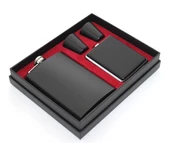 Paslanmaz Çelik 2 Shot Bardak Ve Sigara Tabakalı Matara Seti Alk2670 - 1