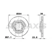ON FREN DISK AYNASI HAVALI L200 4X4 00--05 255X6 - BRAXIS AE0326 - 1