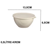 Moon Star Elegance Kapaklı Hava ve Koku Sızdırmaz Yemek Saklama Kabı 0,5 Litre-RBK-310 - 5