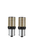 ZEMBİL 93 Tek Duy Led P21w 1156 Ba15s 144 Ledli Ultra Güçlü Turuncu Işık (2 Adet) - 1