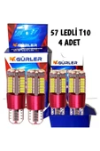 gürlerotoaksesuar Canbus T10 Led Ampul 4 Adet Park Led Plaka Led Tavan Led 57 Ledli Beyaz Renk - 3