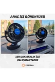 CybillStore Tekli Vantilatör Torpido Üstü 12V Çakmaklık Girişli 360 Derece Ayarlanabilir - 2