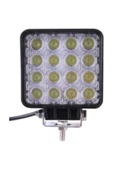 Universal Off Road Sis Farı, 16 Led Kare Çalışma Lambası 1 Adet 12-24v, 48w - 2
