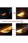 SAHLAN Selamlamalı Açılış Animasyonlu Far Kaşı Beyaz Audi Stil Kayar Sinyalli Far Üstü Slim Led - 4