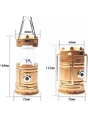 Şarjlı Powerbank Özellikli Kamp Lambası Güneş Enerjili Kızaklı Kamp Feneri LED Lamba Işıldak B07 - 4