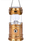 Şarjlı Powerbank Özellikli Kamp Lambası Güneş Enerjili Kızaklı Kamp Feneri LED Lamba Işıldak B07 - 1