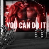 Kaslı-Yazılı Spor Salonu Duvar Kağıdı Baskı thumbnail 1