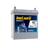 İNCİ 12V 42 AH ASYA TİPİ İNCE KUTUP AKÜ - 1