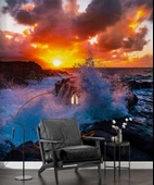Gündoğumu Deniz Manzaralı Duvar Kağıdı Baskı thumbnail 6