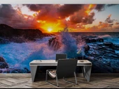 Gündoğumu Deniz Manzaralı Duvar Kağıdı Baskı thumbnail 4