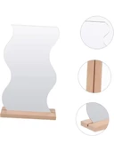 Düzensiz Estetik Asimetrik Ahşap Makyaj Aynası Çerçevesiz, Dekoratif Masa Oturma Odası,zikzak Ayna E53 - 2