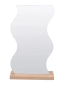 Düzensiz Estetik Asimetrik Ahşap Makyaj Aynası Çerçevesiz, Dekoratif Masa Oturma Odası,zikzak Ayna E53 - 1