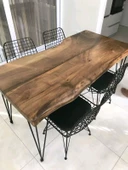 Masif Ahşap Masa Yemek Masası Ahşap Yemek Masası Ahşap Mutfak Masası Ağaç Masa - 1