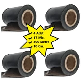 Dilimli Siyah Palet Streç 10 CM 17 Mic. 400Gr / 300mt. Siyah 4 Adet - 1