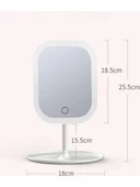Masaüstü Dokunmatik Makyaj Aynası LED Işıklı Beyaz Renk Make Up Mirror 3 Modlu Standlı E63 - 3