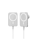 Magsafe 15W Kablosuz Şarj Alet Araç Içi Izgara Telefon Tutucu Manyetik Magsafe Kablosuz Wireless Araç Şarjı Beyaz - 1