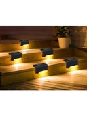 4lü Paket Solar Güneş Enerjili Şarj Edilen Köşebent Merdiven Veranda Bahçe LED Lamba Siyah Solar-Köşenbent-Siyah D21 4 ADET - 1